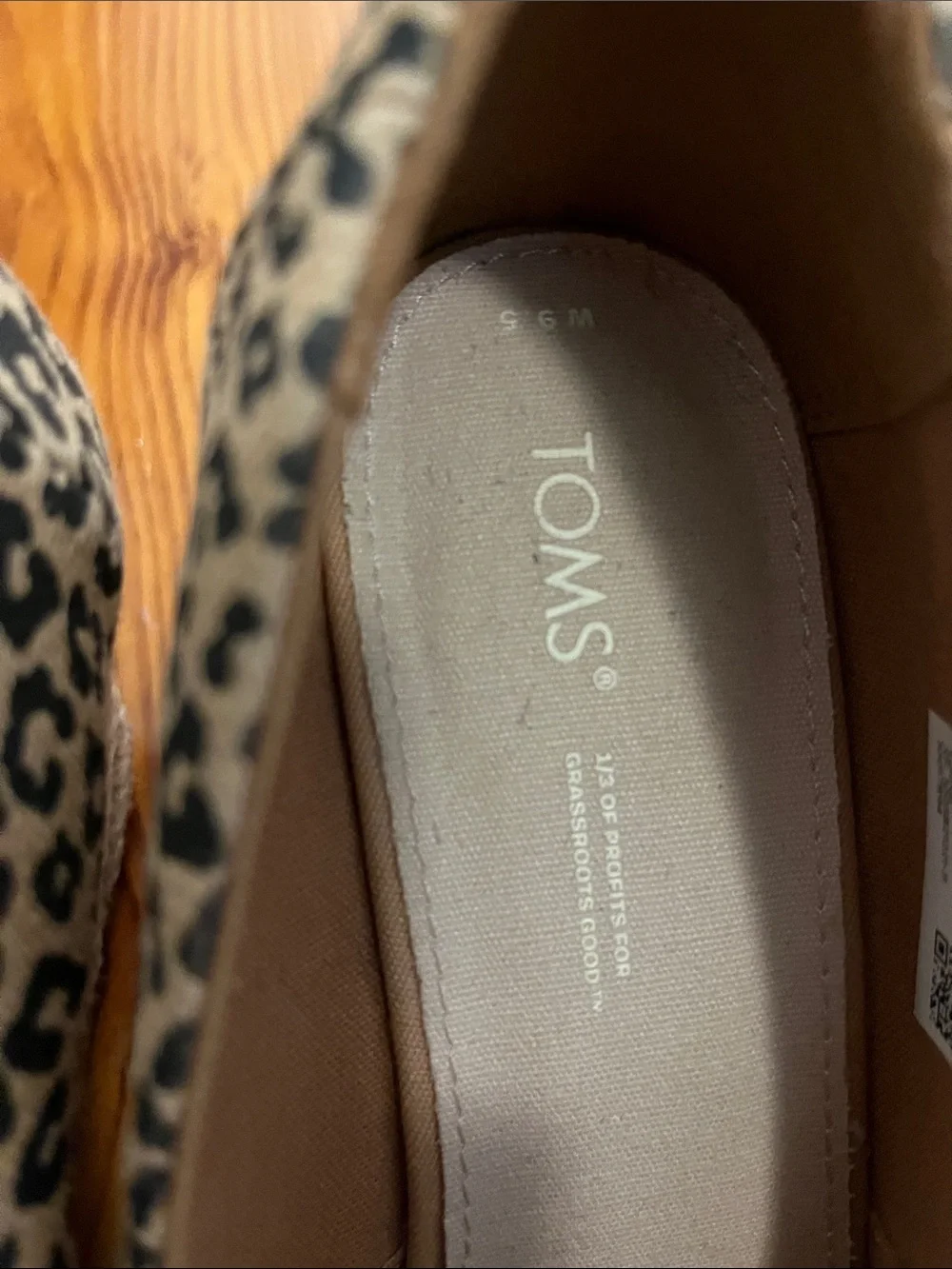 TOMS Leopard Print Peep-Toe Espadrilles in Tan and Black